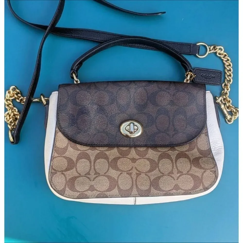 Coach Marlie Top Handle Satchel In Blocked Signature Canvas. C1563 - Picture 2 of 10